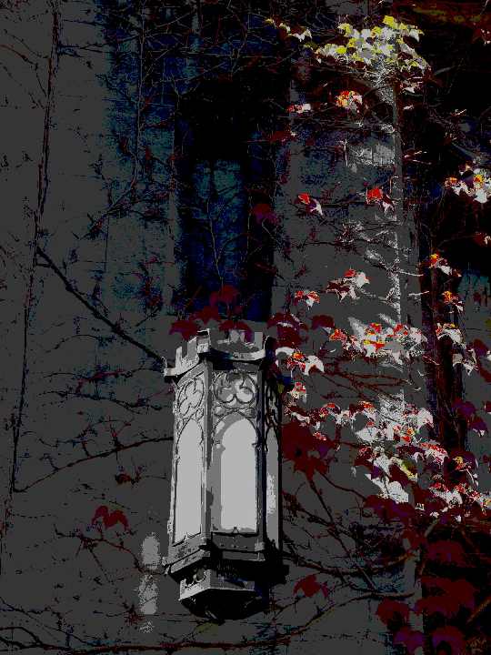 Cobb Hall Lamp with Red and Green Ivy